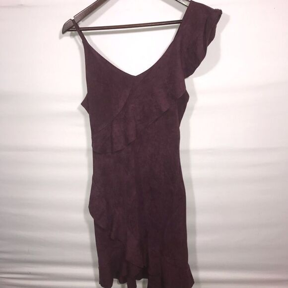 Women's Luxe Apothetique Dark Purple Ruffle Dress - Picture 2 of 13
